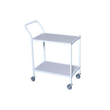 Serveringsvogn 75x39x71 cm med Håndtag Lille 2 hylder Pulverlakeret stål,stk