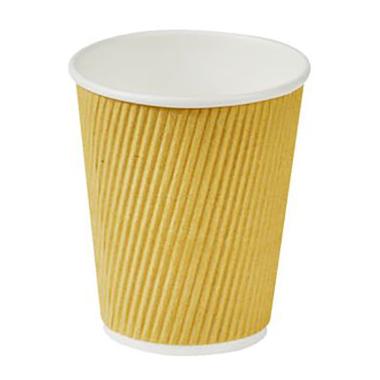 Kaffebæger Pap Ø80xH90mm 25cl 8oz Ripple Wall Natur,25 stk/ps