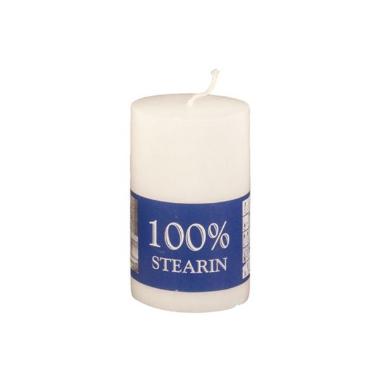 Bloklys Ø60x100 mm Brændetid 29 timer Ren stearin Hvid,stk