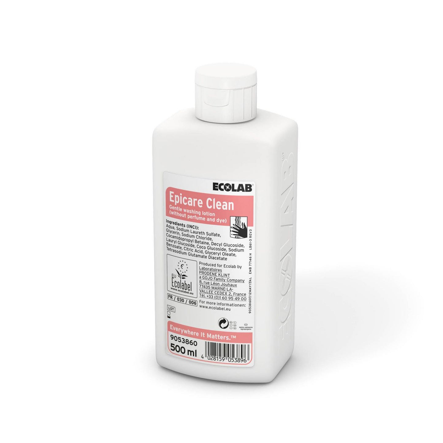 Håndsæbe/Vaskelotion Epicare Clean 500ml Ecolabel uden Parfume til hænder,12 fl x 500 Ml/krt