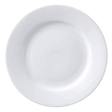 Tallerken SuperWhite Ø23 cm Flad med Fane Porcelæn Hvid,6 stk/pk