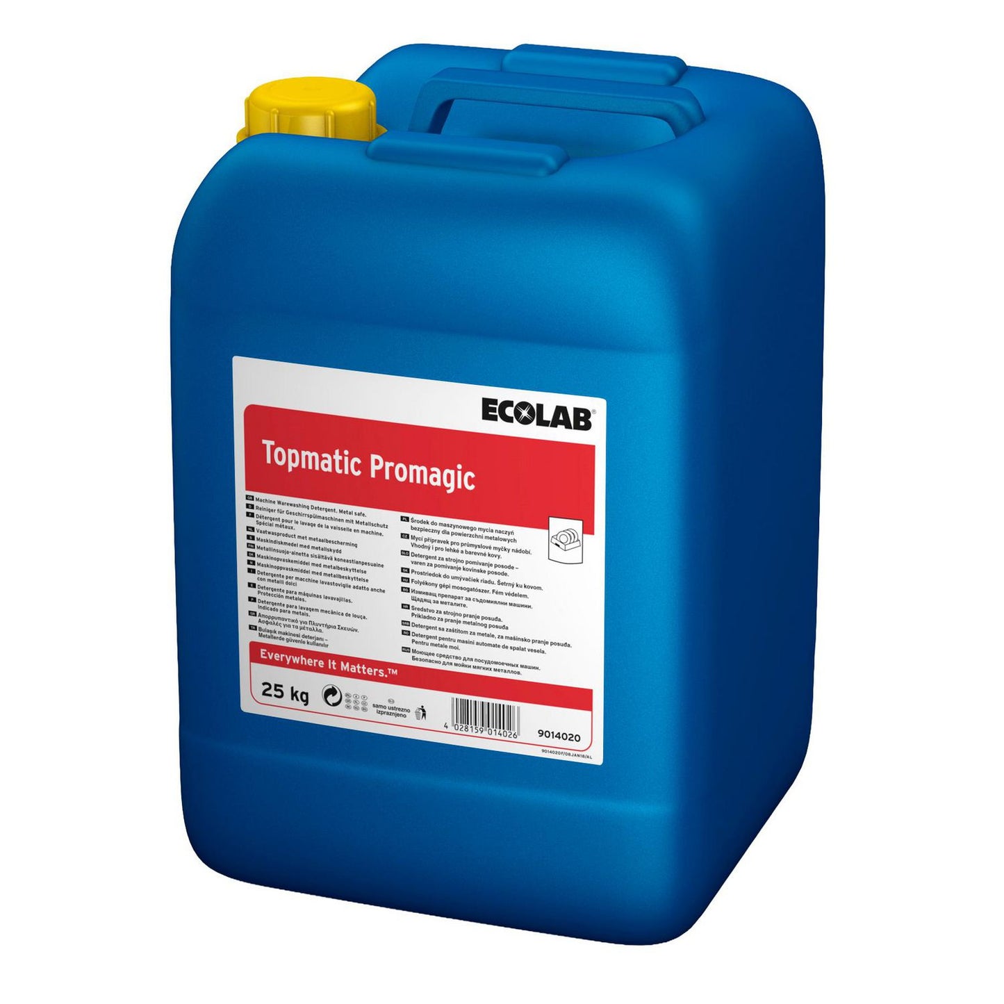 Maskinopvask Anlæg Flydende Topmatic Promagic 25kg med Klor til alu,25 Kg/dnk