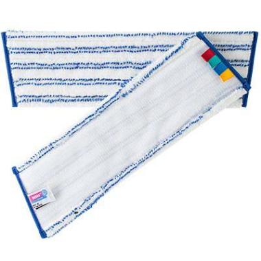 Moppe Velcro Universal Mop Pro 40cm Microfiber Öko-tex Hvid/Blå Tør/Våd,5 stk/pk