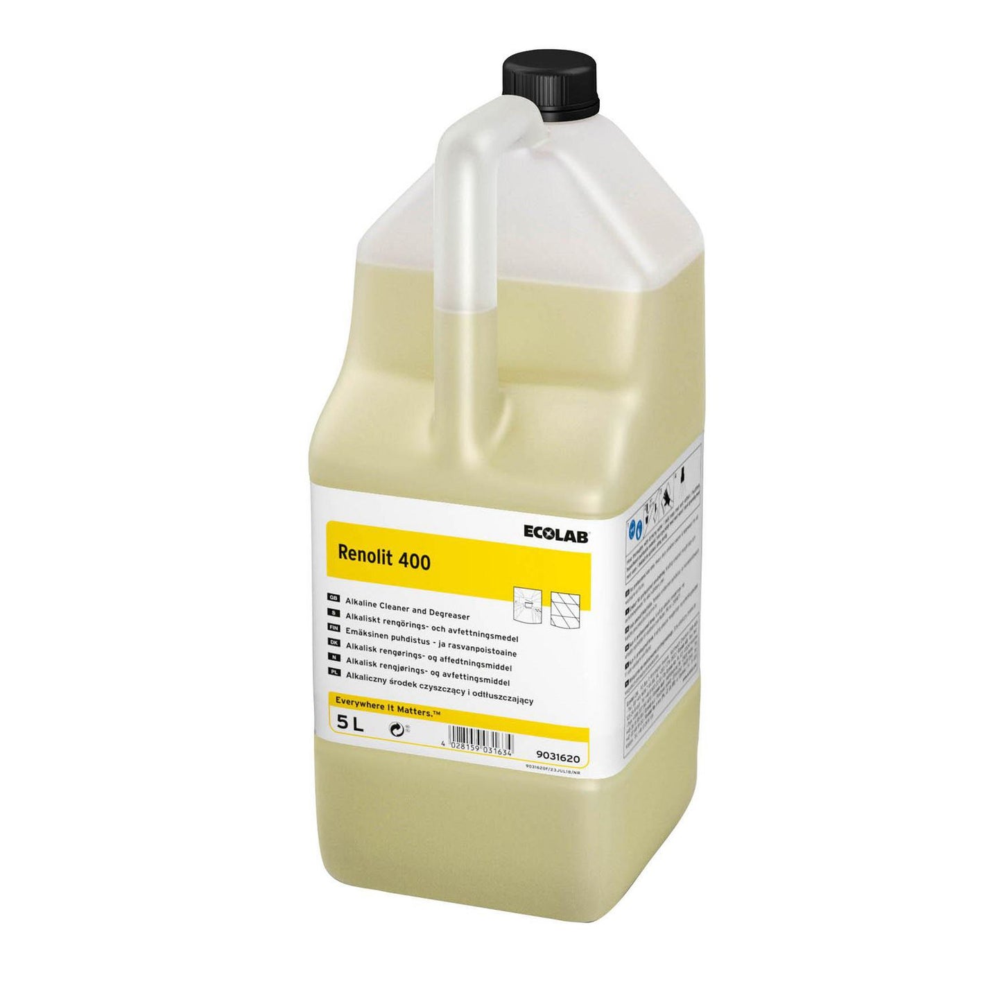 Grundrengøring Gulv/Ovfl/Inv Renolit 400 5ltr u Parfume Manuel/Skum til køkken,2 dnk x 5 ltr/krt