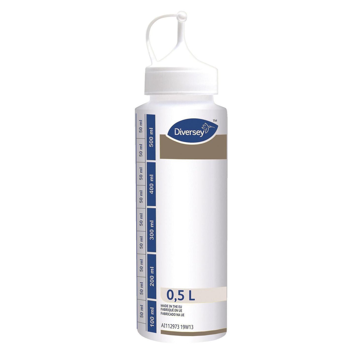 Flaske Tom Dosering Neutral 500ml med Tud/Tryk uden Navn Hvid,6 stk/krt
