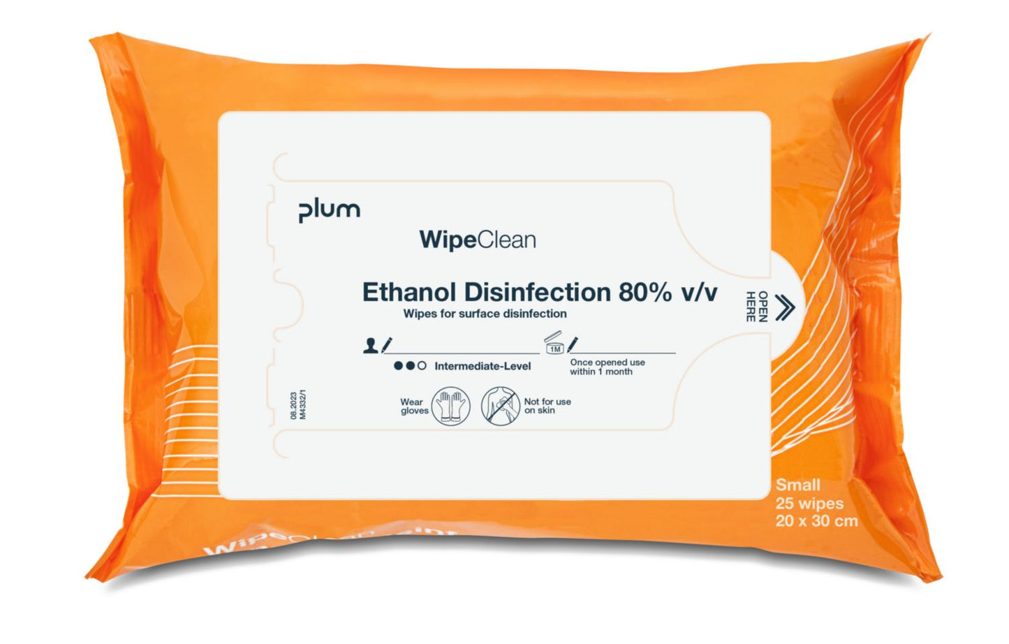 Desinfektion Serviet PLUM Ethanol Disinfection wipe Small 30x20 cm Orange,25 stk/pk