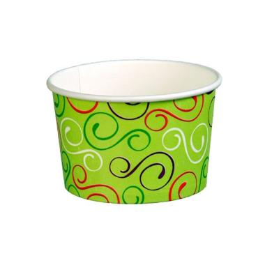 Isbæger 150/195 ml 5 oz Ø86x50 mm Pap Green twiddle,50 stk/ps