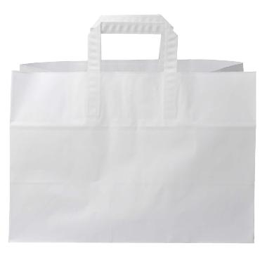 Bærepose 17 ltr 350x170x245 mm 80 gr med Hank Papir Blomsterbæreps. Hvid,200 stk/krt