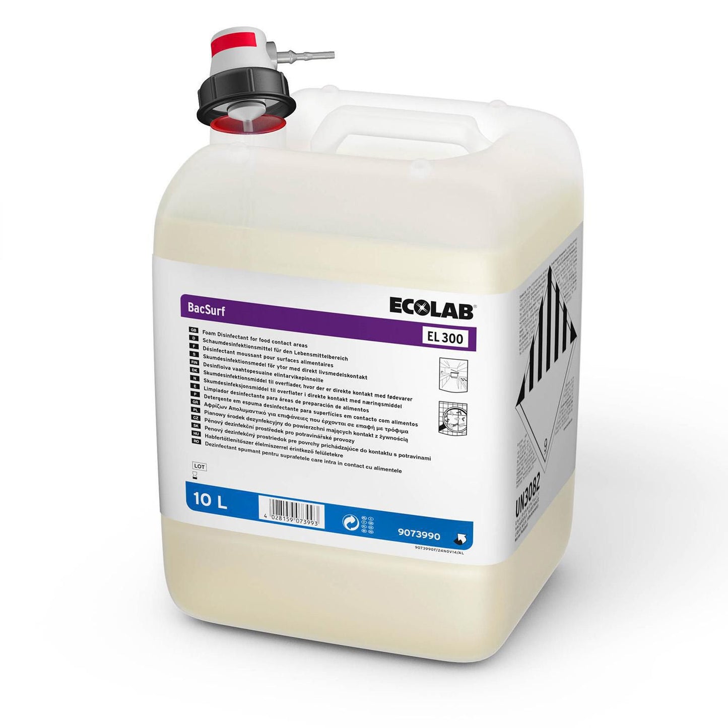 Skumrengøring/Desinfektion BacSurf EL 300 Neutral pH til Køkkener 10 ltr,10 ltr/dnk