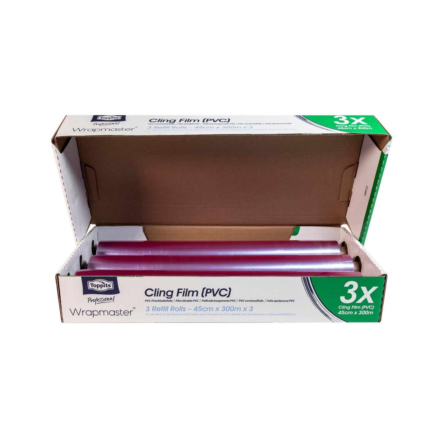 Film Wrapmaster Uperforeret B45cmxL300m 7my PVC Rosa,3 rl/krt