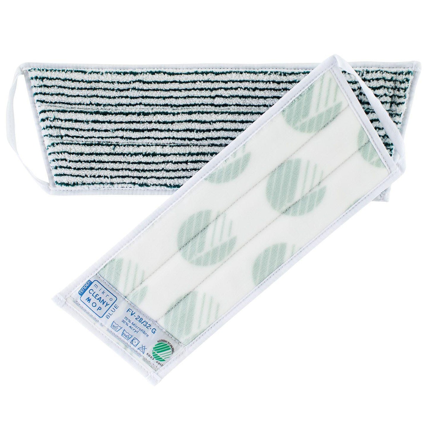 Moppe Velcro Mikro Cleany Mop Active Fibres 30cm Svanemærket Grå Tør/Våd,1 stk