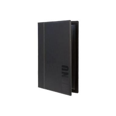 Menu Kortholder A4 34x25 cm Securit Trendy viser 4 A4 sider Læderomslag Sort,stk
