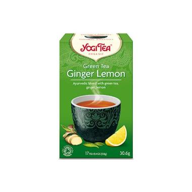 Te Grøn Yogi Tea Ginger Lemon 17 breve Ingefær/Citron Økologisk (DK-ØKO-100),6 bk x 17 stk/krt
