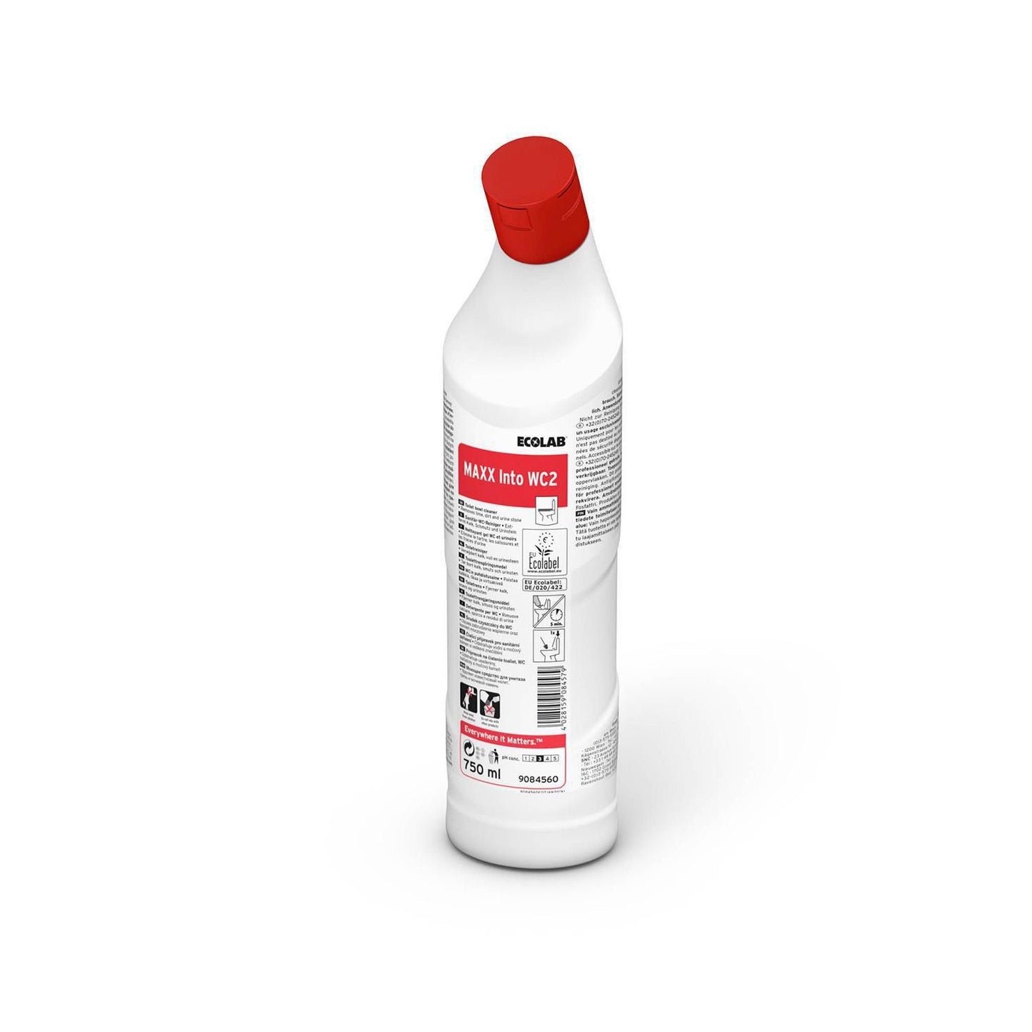 Toiletrens Flydende Maxx Into WC2 Ecolabel 750ml med Farve uden Parfume Rød Surt,750 ml/fl