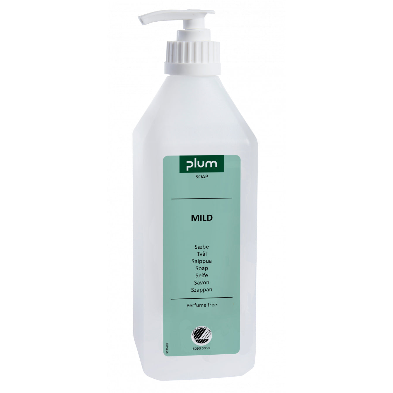 Cremesæbe Plum Mild 600ml Svanemærket med pumpe uden Farve/Parfume,15 fl x 600ml/krt