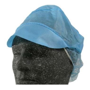 Hygiejnehat Snood cap str M med Skygge/Hårpose Blå,100 stk/pk