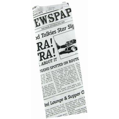 Fransk Hotdog pose Old News 70/30x185 mm med Fals,1000 stk/krt