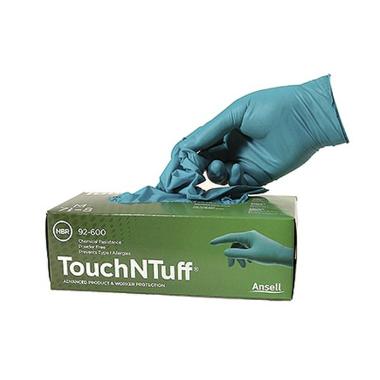 Handske Engangs Touch n Tuff Str 8,5-9 Kort skaft uden Pudder Nitril Grøn,10 pk x 100 stk/krt