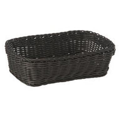 Brødkurv 26.5x19xH7 cm Rektangulær Kraftig flet PP Sort,stk