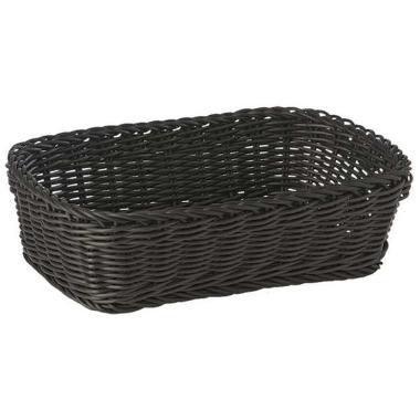 Brødkurv 31x21x9 cm Rektangulær Kraftig flet PP Sort,stk