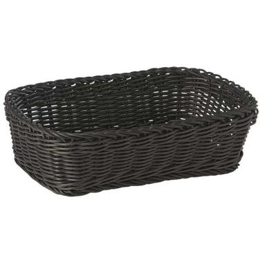 Brødkurv 31x21x9 cm Rektangulær Kraftig flet PP Sort,stk