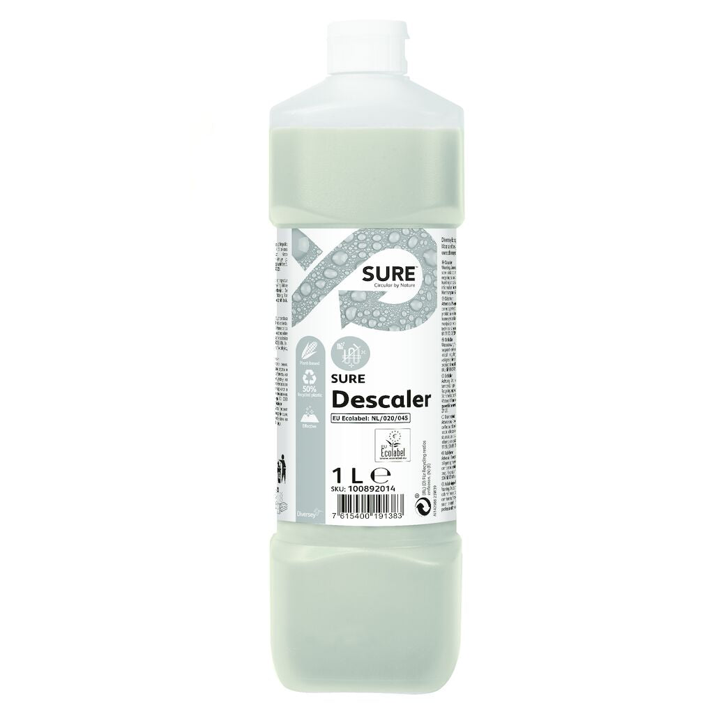 Afkalker Flydende Sure Descaler 1ltr Ecolabel C2C til udstyr og redskaber,6 fl x 1 ltr/krt