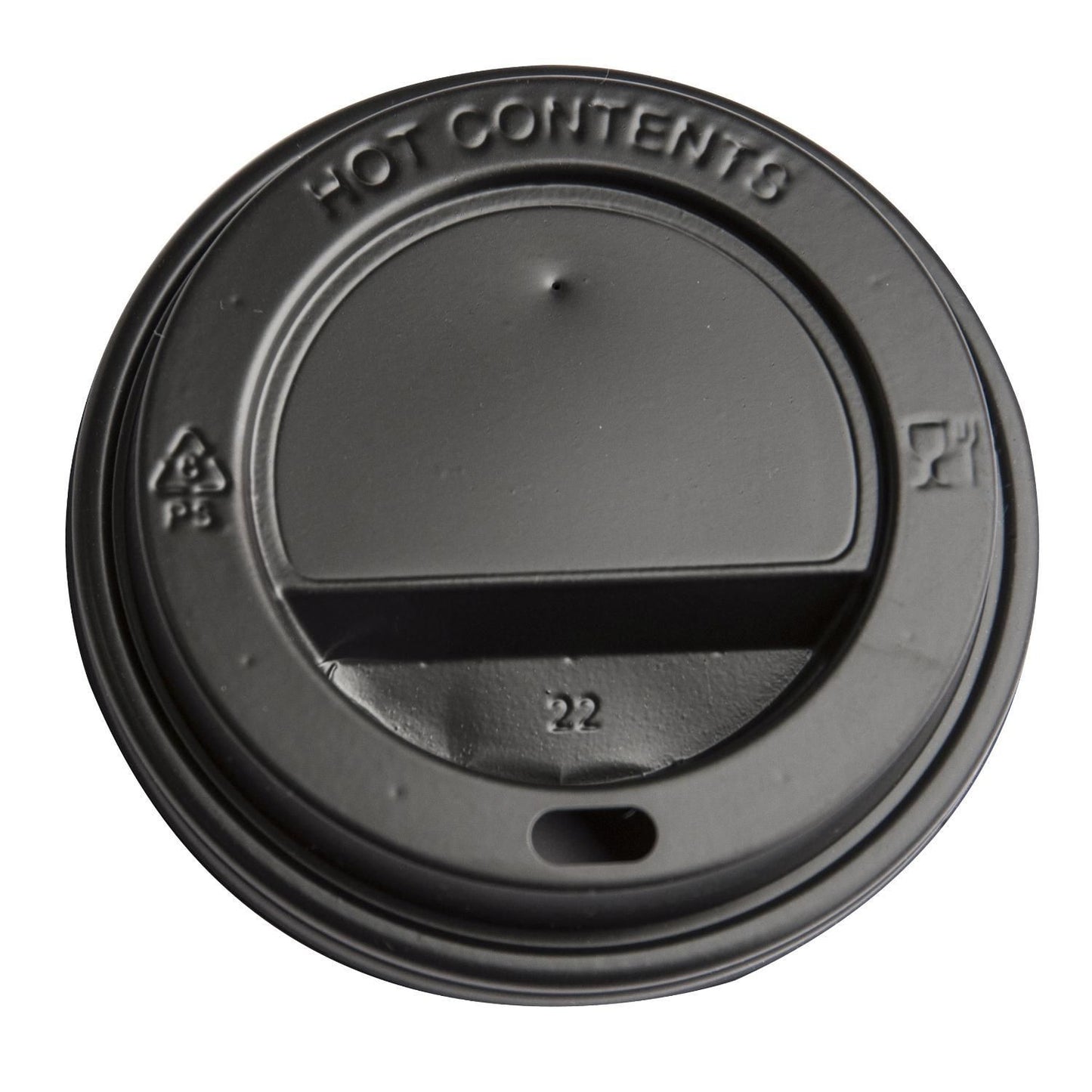 Drikkelåg Plast Ø80xH20mm Til Kaffebæger Sort Catersource,100 stk/ps