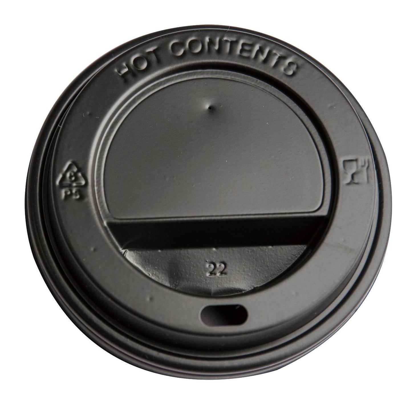Drikkelåg Plast Ø90xH20mm Til Kaffebæger Sort Catersource,100 stk/ps