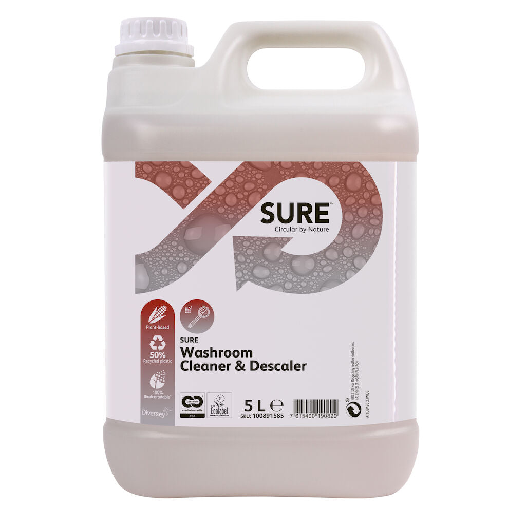Sanitetsrengøring/Kalkfjerner SURE Washroom Cleaner&Descaler Sur u/Parfume 5 ltr,2 dnk x 5 ltr/krt