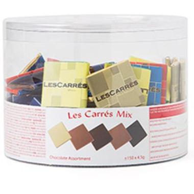 Chokolade Le Carre Ass. 5 varianter 4.5 gr 2x150 stk pr/krt,2 pk x 150 stk/krt