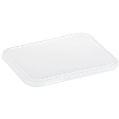 Plastlåg 227x178 mm Bionedbrydelig PLA til bagasse bakker 227x178 mm Klar,100 stk/ps