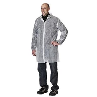 Engangskittel str L Non-Woven Hvid,50 stk/krt
