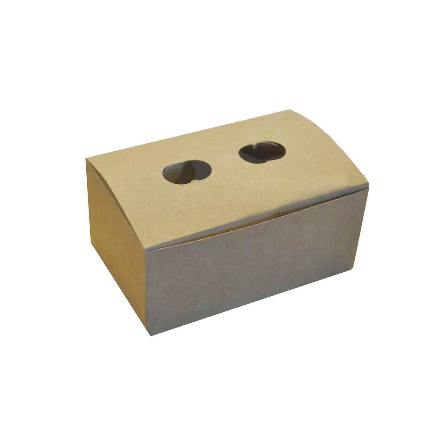 Pommes Frites Æske L140xB90xH65mm Pap/Plast med låg Brun/Hvid,100 stk/ps