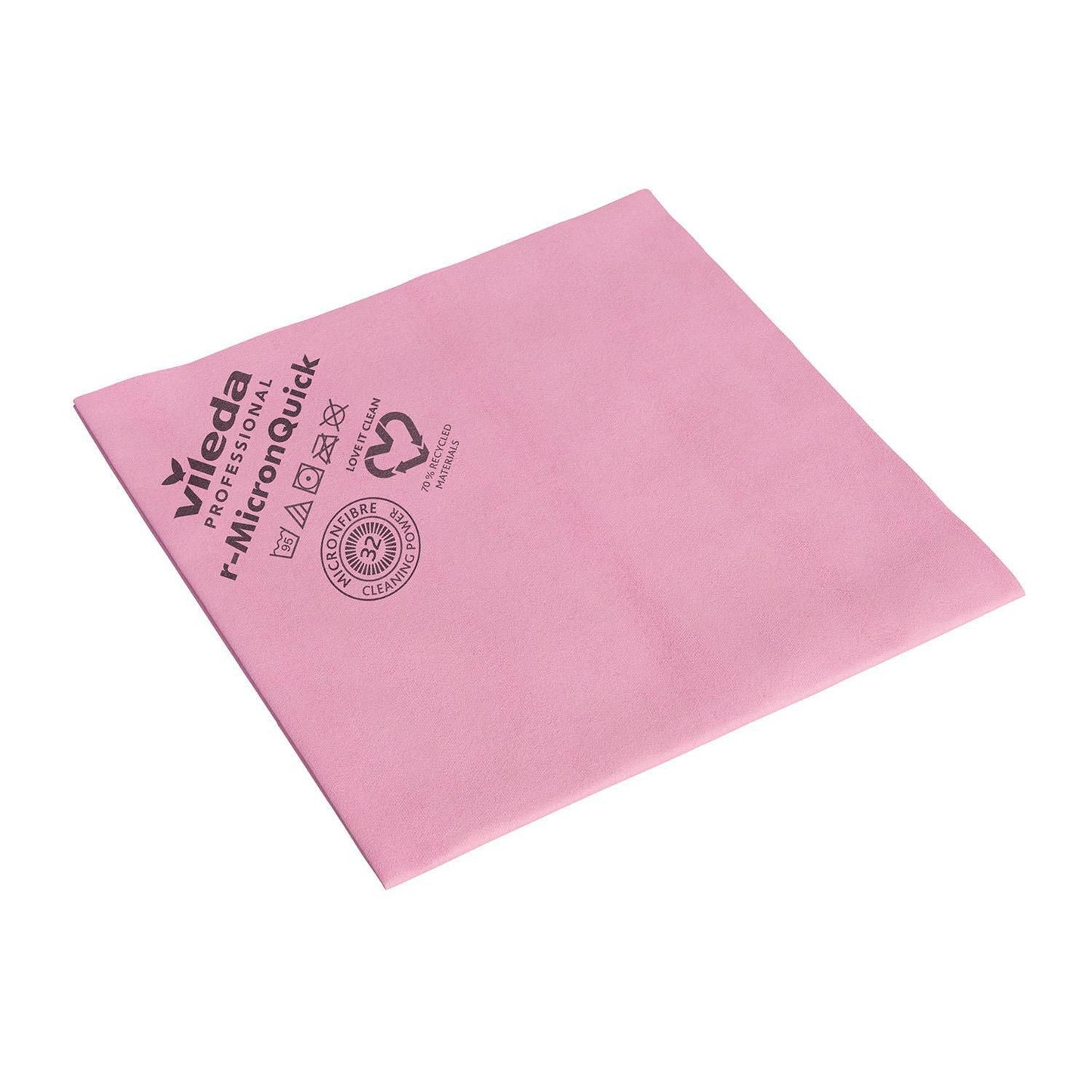Microfiberklud r-MicronQuick 40x38cm Svanemærket rød 70% genbrugsplast,5 stk/pk