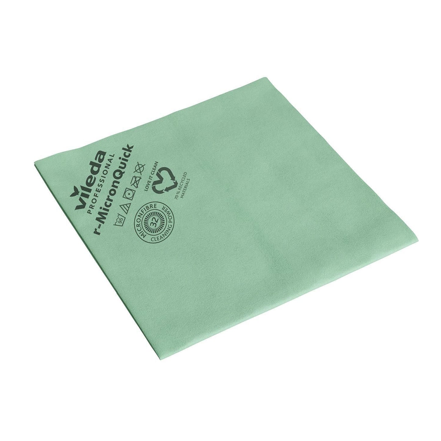 Microfiberklud r-MicronQuick 40x38cm Svanemærket grøn 70% genbrugsplast,5 stk/pk