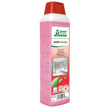 Sanitetsrengøring sur SANET Zitrotan Ecolabel med Parfume 1 ltr Rød,1 ltr/fl
