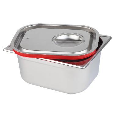 Låg 1/6 GN 17.6x16.2x3 cm Rustfri stål/Silikone til Kantine 1/6 GN,stk
