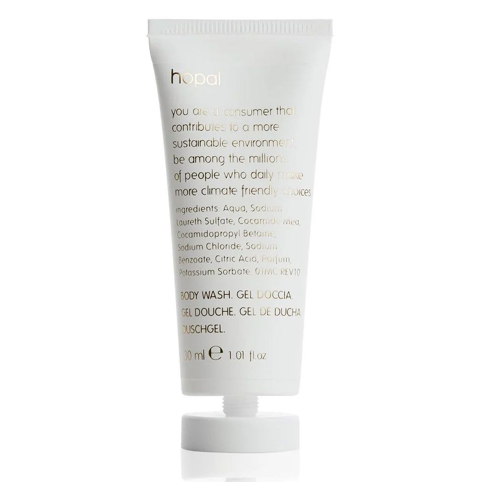 Sæbe Flydende Body Wash HOPAL Tube med Knæklåg Svanemærket 30 ml,216 stk x 30 ml/krt