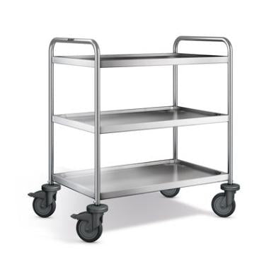 Rullebord 90x60x95 cm 3 hylder Rustfri stål,stk