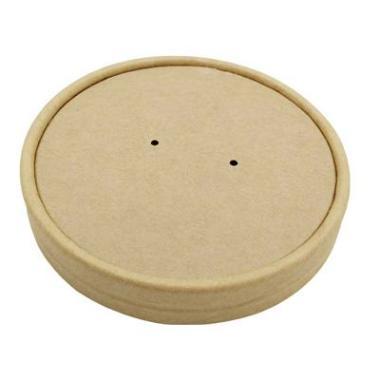 Paplåg Ø96 mm Plast på indersiden Brun til Soup-To-Go bæger 25/35/50 cl,25 stk/ps