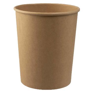 Papbæger Soup-To-Go 960 ml 32 oz Ø115x133 mm Plast på indersiden Brun,25 stk/ps