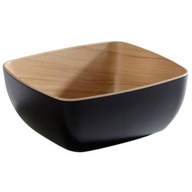 Skål Frida 1 ltr 17.6x16.2x7.5 cm Melamin Sort/Trælook,stk