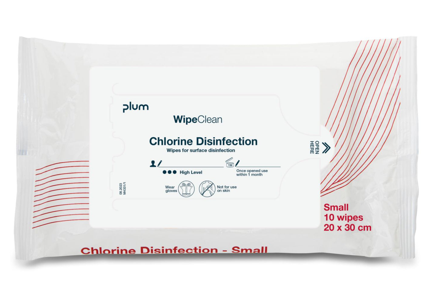 Desinfektion Serviet PLUM Disinfection wipe med Klor Small 30x20 cm,10 stk/pk
