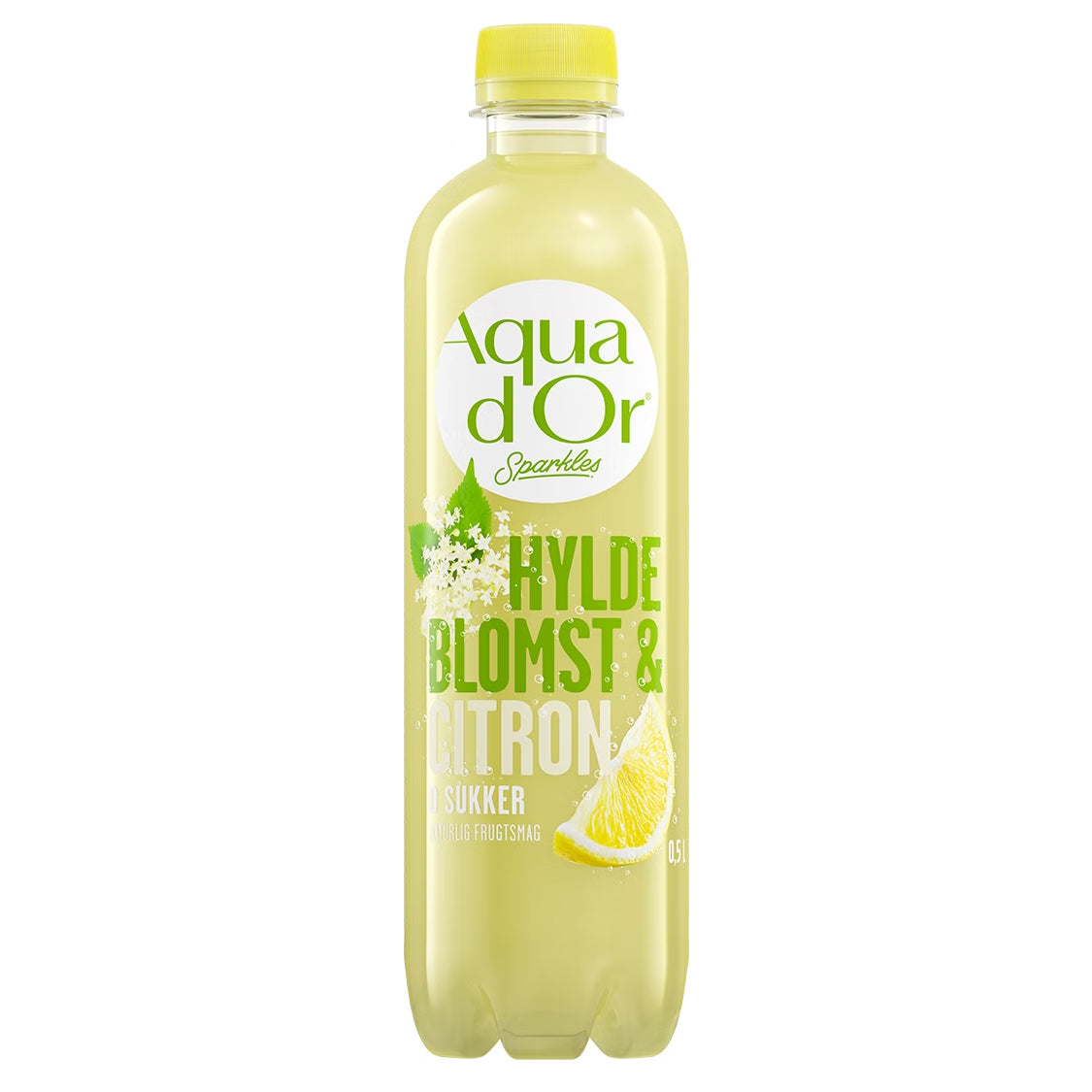 Mineralvand Aqua d'Or Hyldeblomst/Lemonade 0.5 ltr med Brus,12 fl x 0,5 ltr/krt