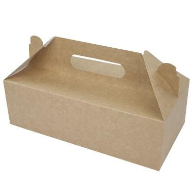 Transportboks 280x140x90 mm Stabelbar med Håndtag Kraft Brun/Hvid,150 stk/krt