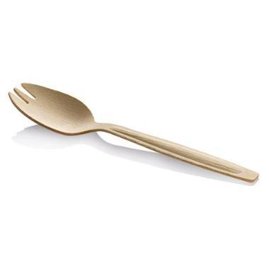 Dessertske Spork 147 mm Bionedbrydelig Birketræ,2000 stk/krt