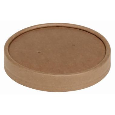 Paplåg Ø118 mm Kraft pap/CPLA Brun til Bæger Soup-To-Go Ø118 mm,15 ps x 25 stk/krt