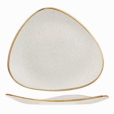 Tallerken Stonecast 26.5 cm Trekant Porcelæn Vanilje,12 stk/krt