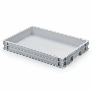 Plastkasse 14.9 ltr 60x40x7.5 cm HDPE Lysgrå,stk
