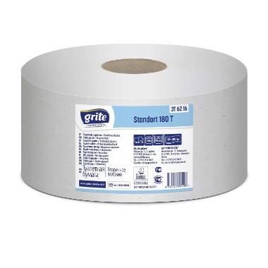 Toiletpapir Grite Jumbo 2-lag Ø19 cm x180 m Genbrugsfiber,12 rl/krt